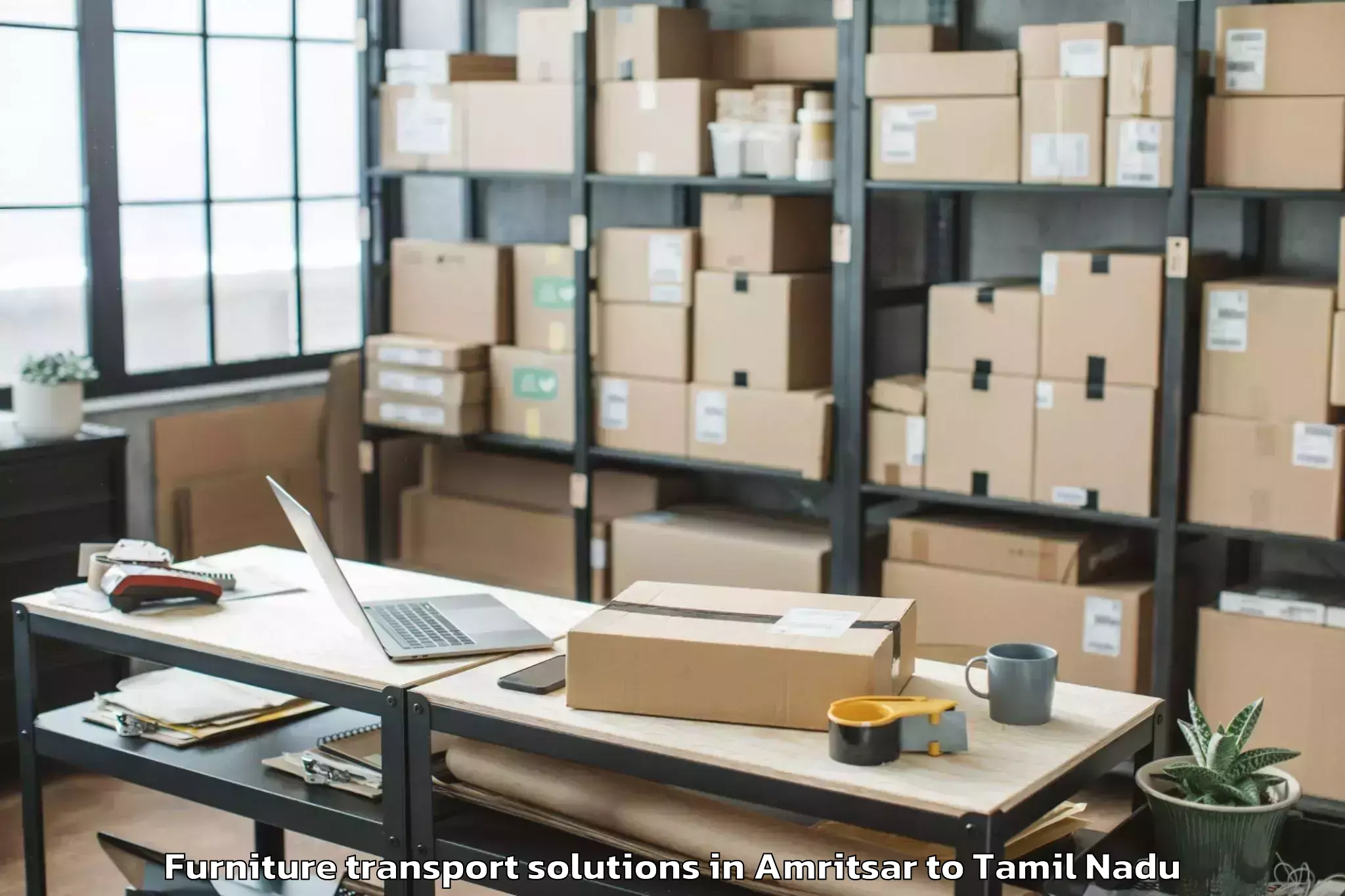 Trusted Amritsar to Uthiramerur Furniture Transport Solutions